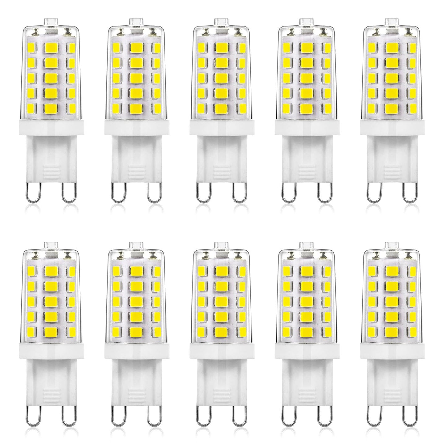 Joutameili 10 Pack G9 LED Bulb Daylight White 5000K 4W Equivalent 40 Watt, No Flicker LED G9 Bulb, T4 Halogen Light Lamp Replace
