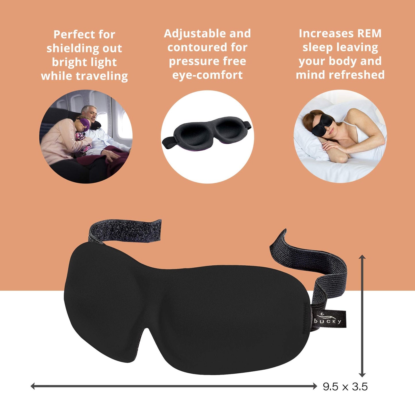 Bucky 40 Blinks No Pressure Eye Mask for Travel & Sleep, French Blue, One Size