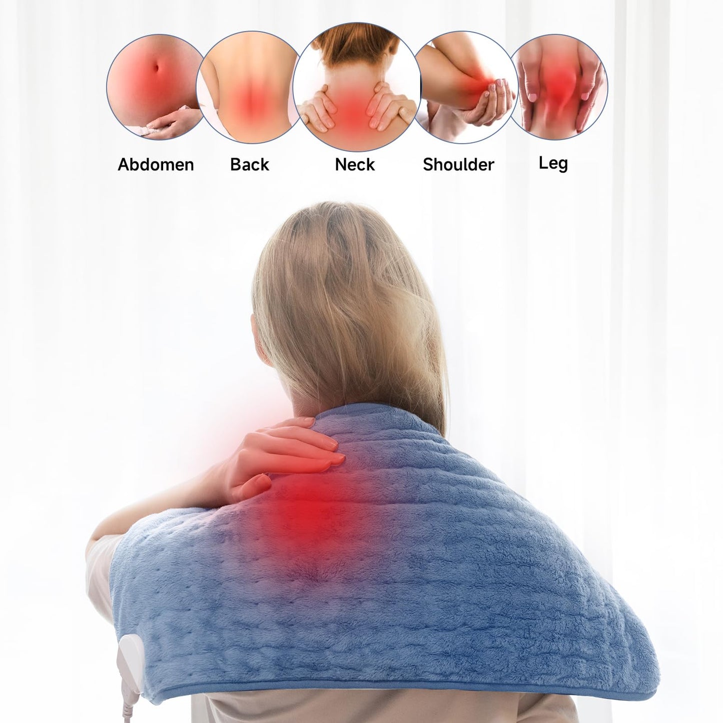 Heating Pad for Back, Arms, Abdomen, Electric Heating Pad for Back Pain Relief & Period Cramps, Full Body Heating Pads Fast Pain Relief, Heat Patches