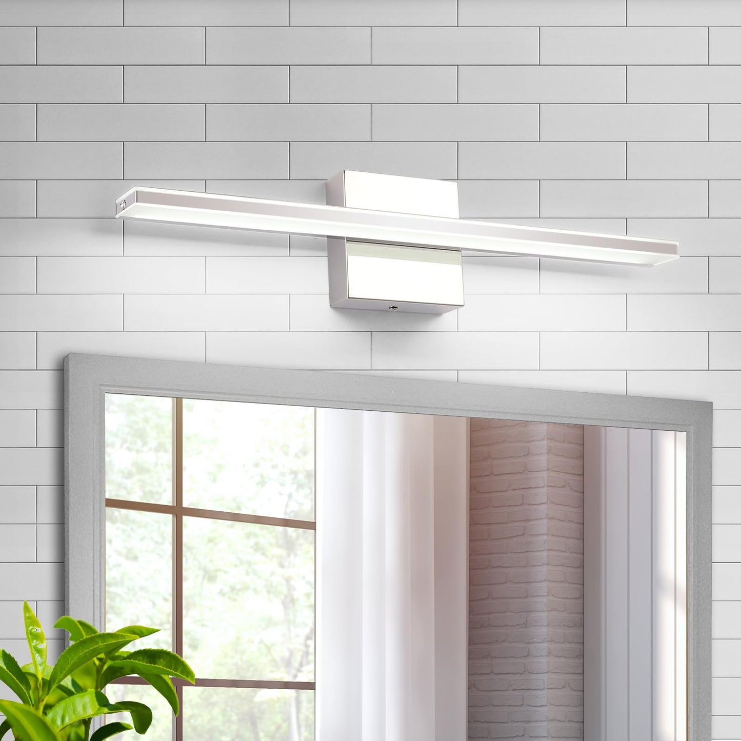 Brivolart Led Vanity Light Bar, 20 Inch Chrome Bathroom Fixture, 12W Acrylic Over Mirror Lighting, Model 6420