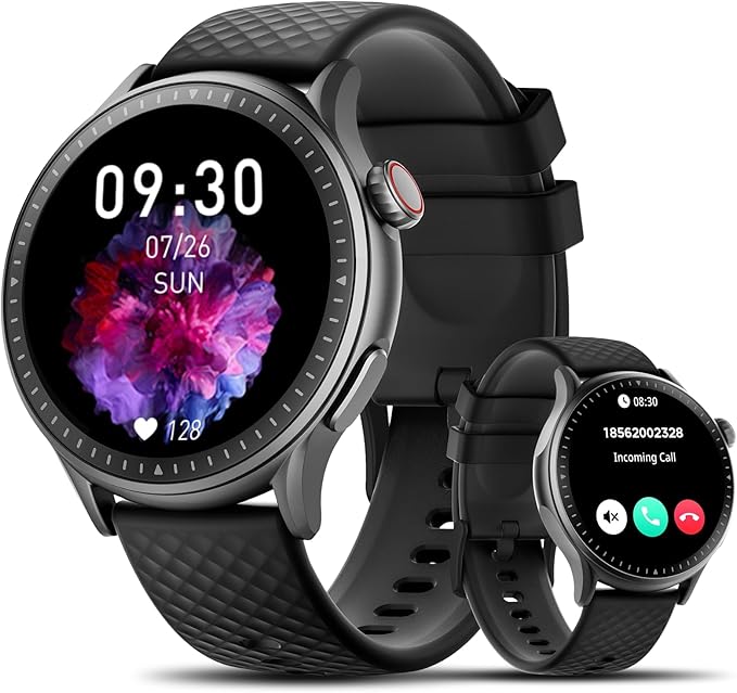 Smart Watch for Men Women, 1.46'' AMOLED Ultra-HD Screen Fitness Tracker with Heart Rate/Sleep/SpO2 Monitor, Answer/Make C...