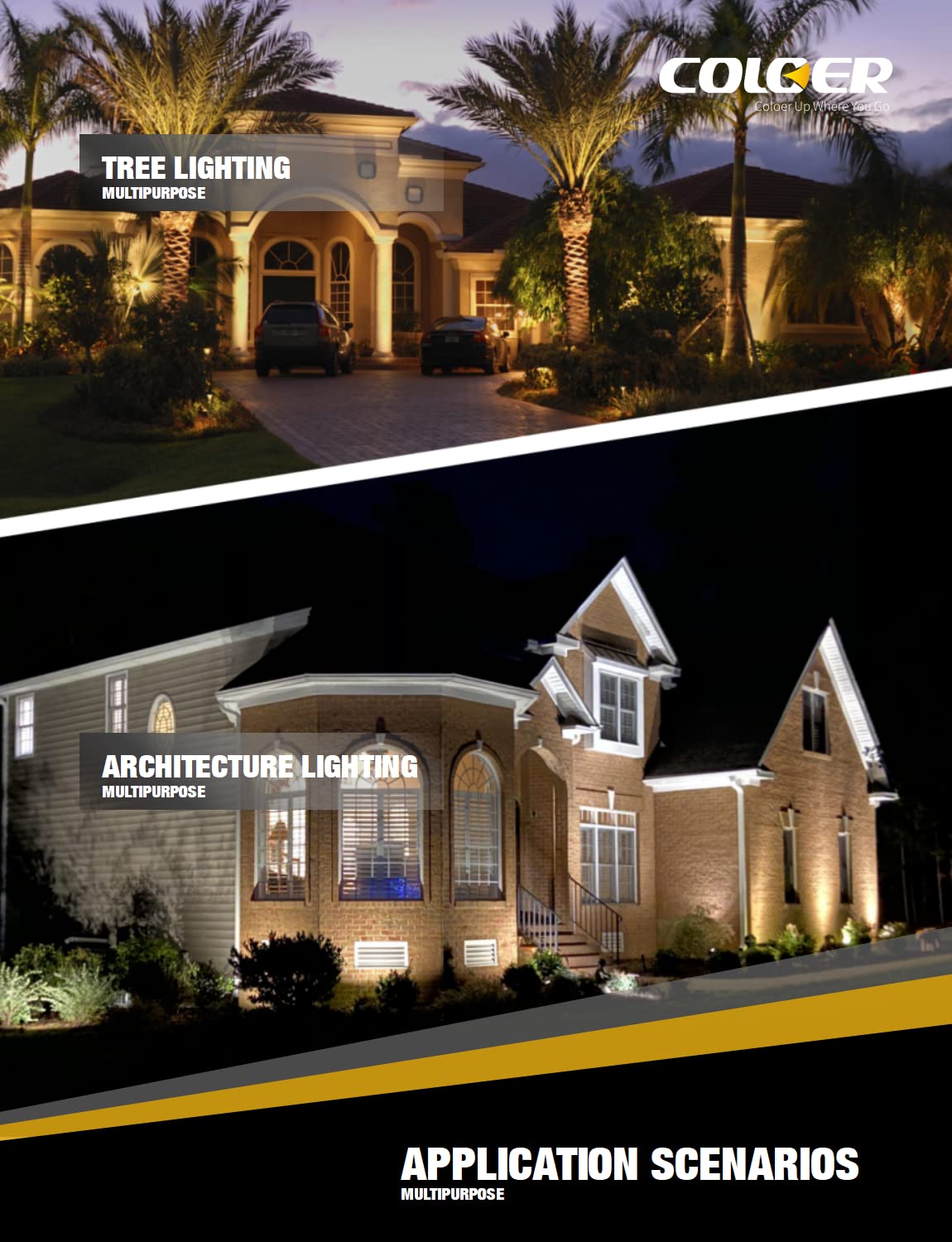 Coloer Brass Landscape Spotlights  6 Pack Spotlight Fixture Outdoor With 5W Aluminum Housing Mr16 Led Bulb 2700K 450Lm 12V Ac/Dc Low Voltage Landscape Lighting Uplight For Garden And Patio(103B)