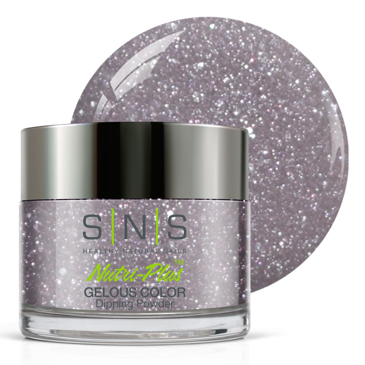 SNS Nail Dip Powder, Gelous Color Dipping Powder - Manhattan (Metallics Gray/Silver, Shimmer) - Long-Lasting Dip Nail Color Last