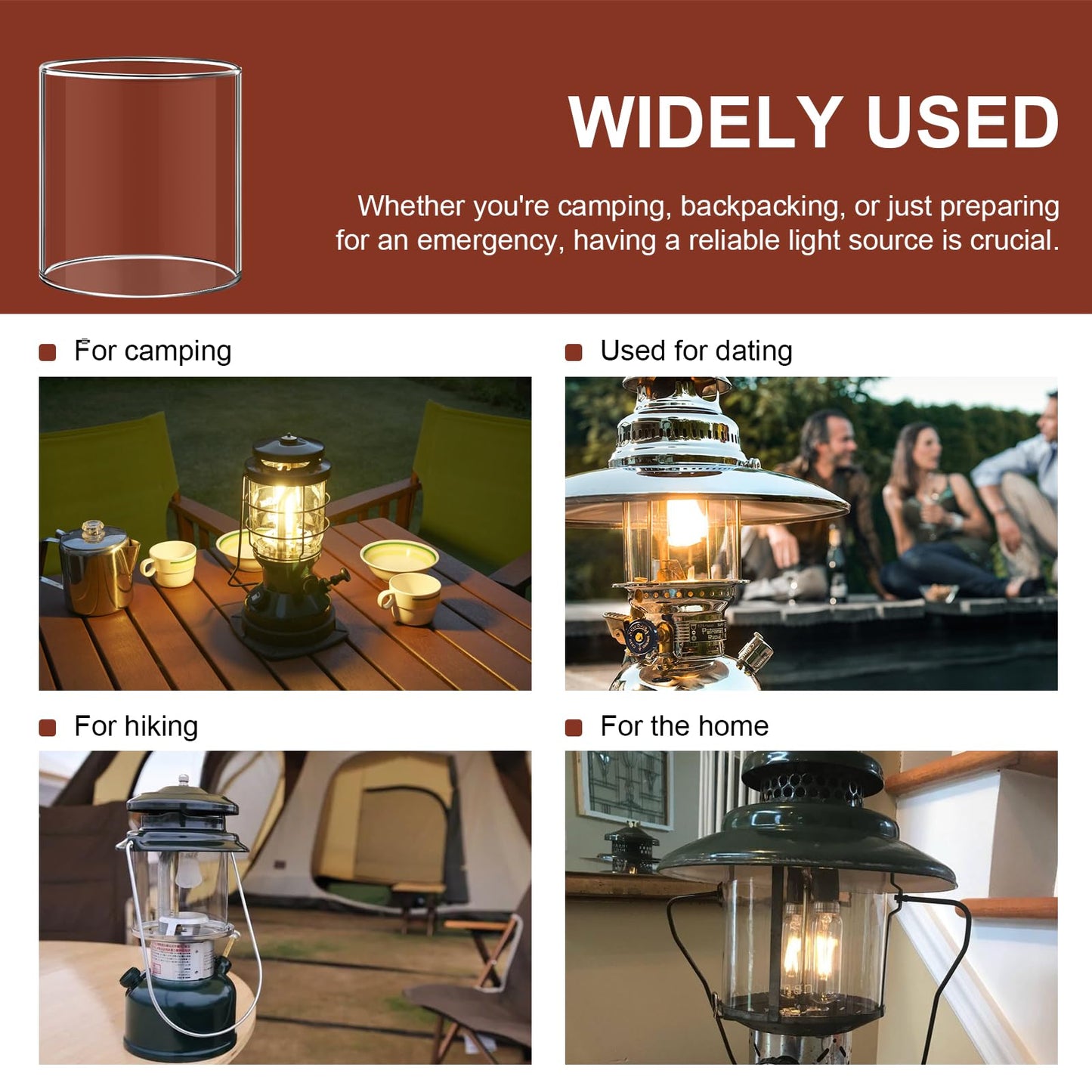 Batator Glass Globe For Dual Fuel Lanterns Replacement - Compatible With Coleman Model 288 Series Propane Lanterns -   Resistant Outdoor Lighting Accessories For Camping  Hiking & Emergency Use