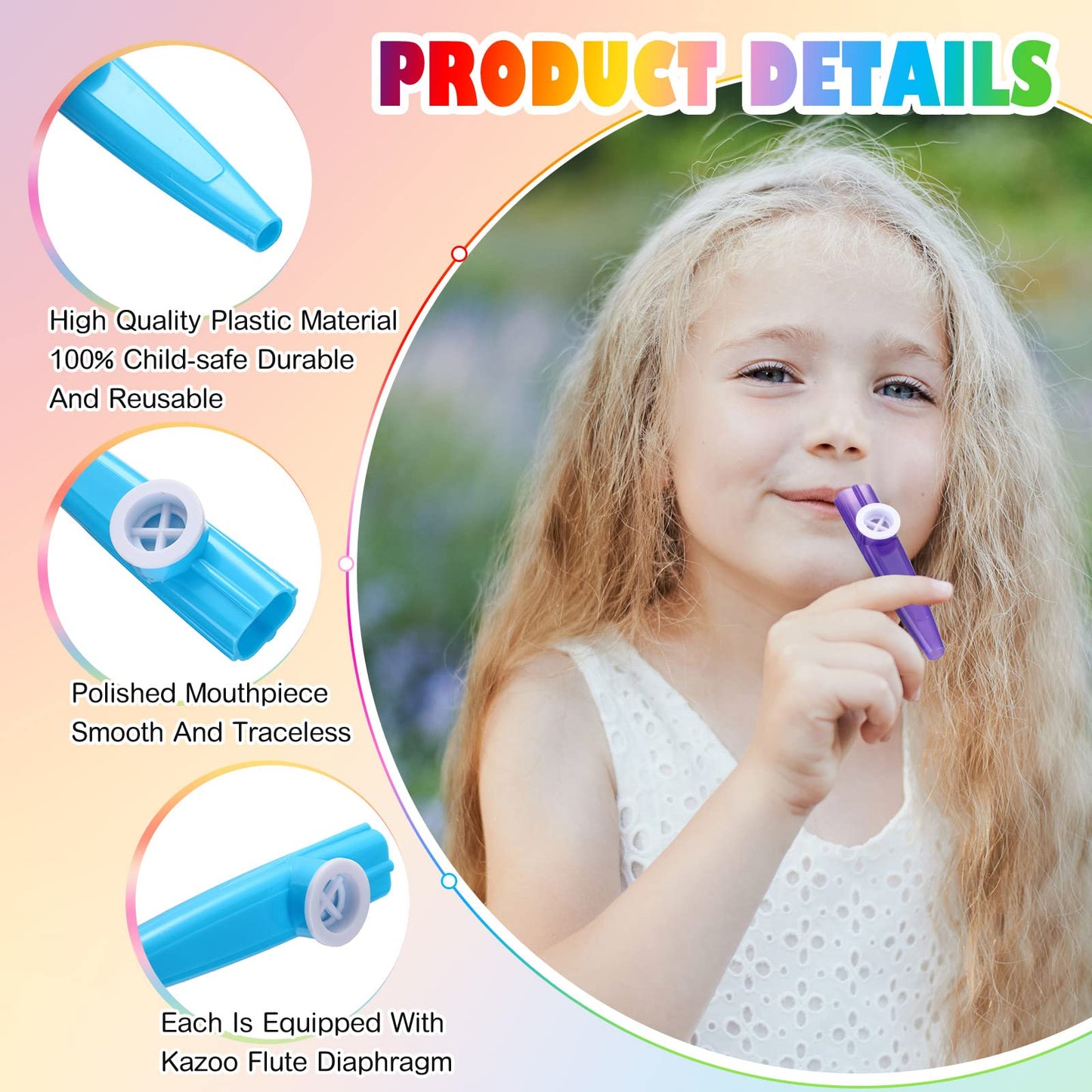Boao 200 Pcs Plastic Kazoo Musical Instruments Party For Adults Fun Music Kazoo For Kids Classrooms Musical Toy Favors Gift Priz