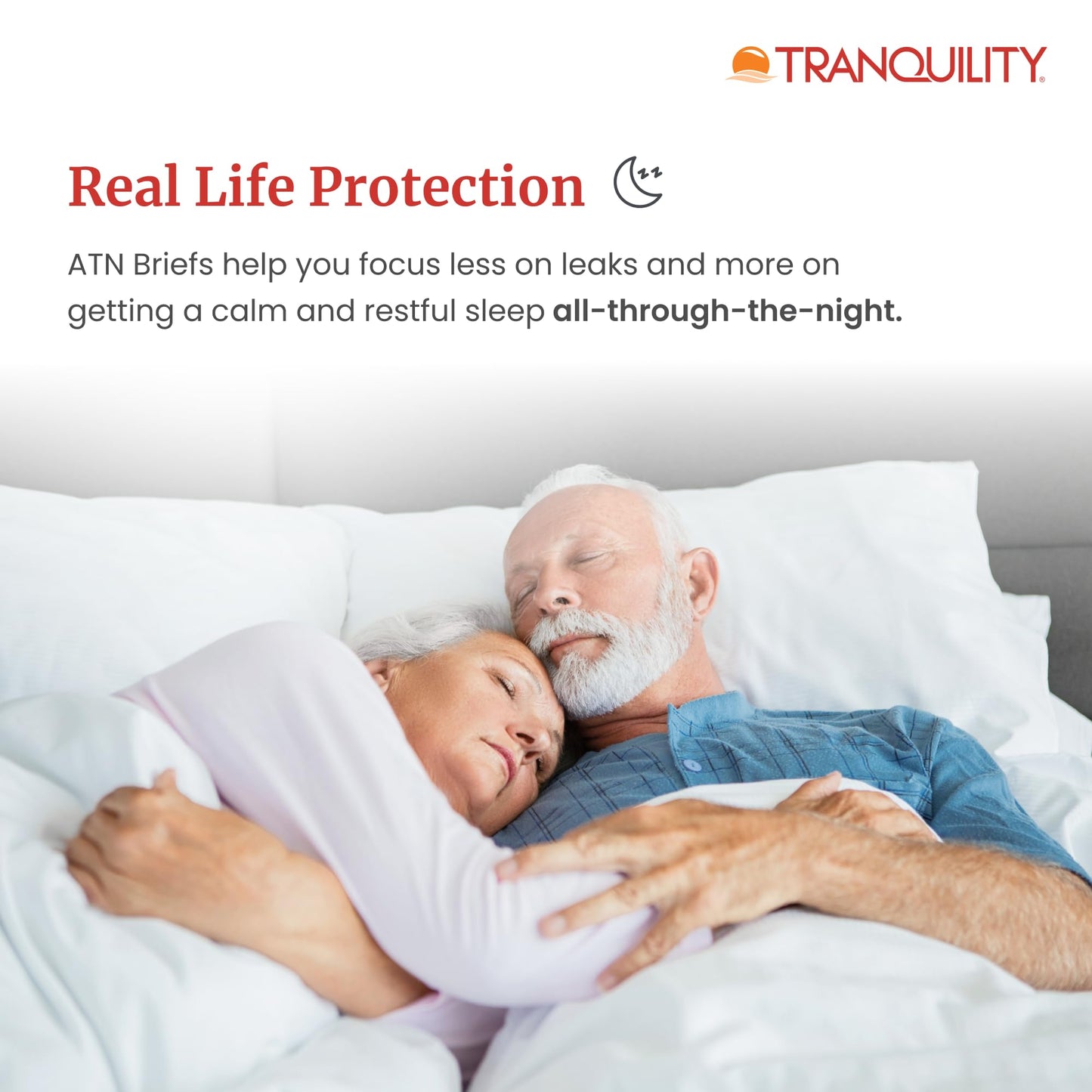 Tranquility Premium ATN Disposable Briefs with Tabs, Overnight Protection Superabsorbent Core for Leak-Free and Full-Fit Comfort, Medium 12ct Bag