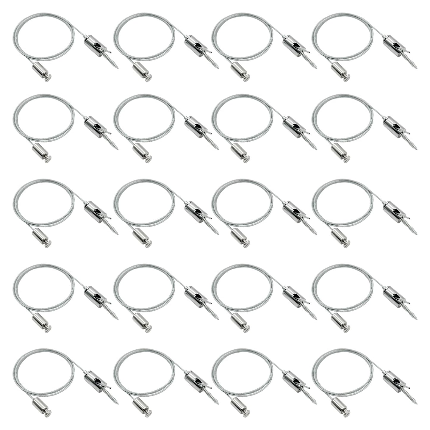 Hamrvl 20-Pack Hexagon Garage Lights Lighting Suspension Cables Kit - 3.28Ft/1M Hexagon Led Lights Adjustable Steel Hanging Chain  Light Suspension Kit For Hexagon Lights Aquarium Lights  Load 6.6 Lb
