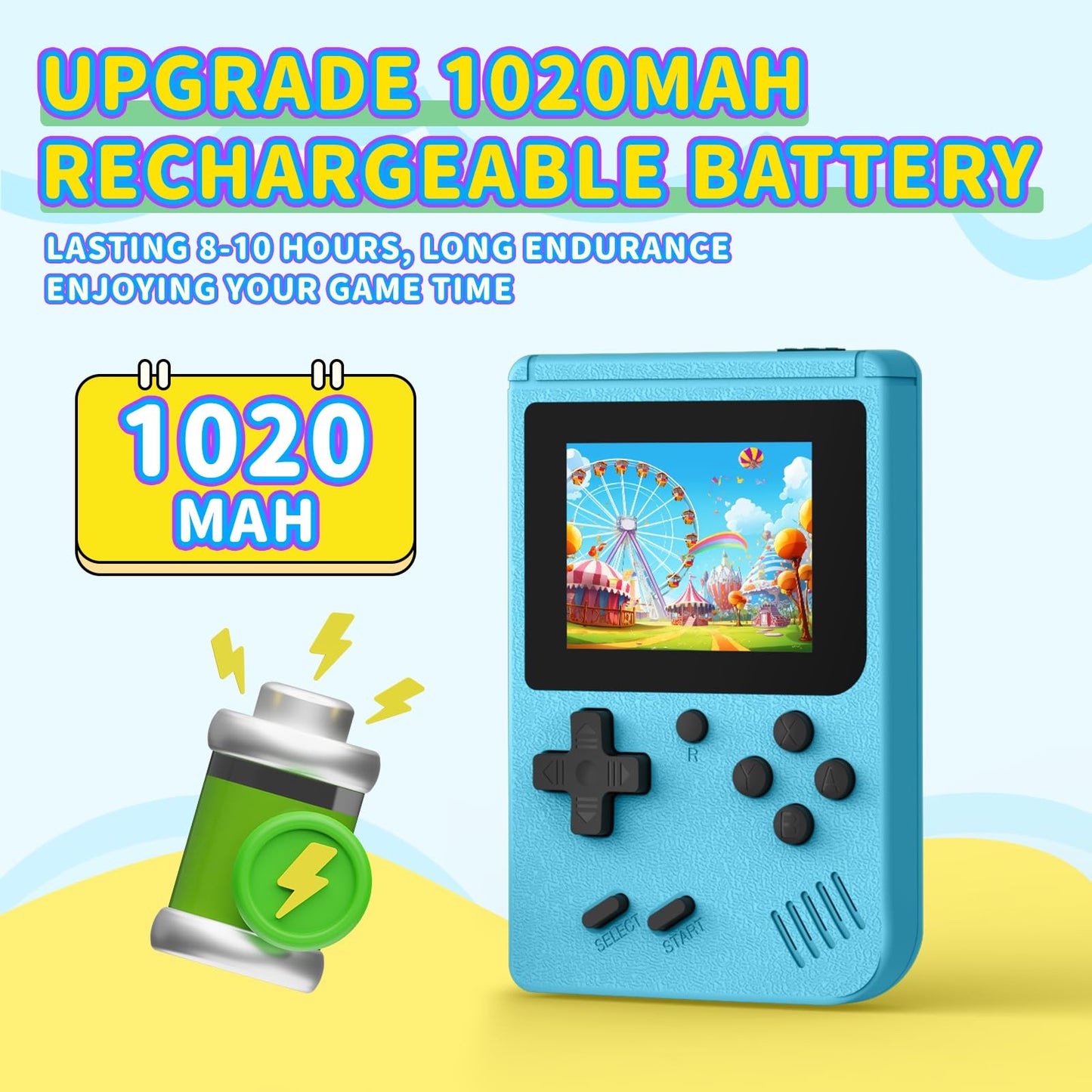 Retro Gaming Console, Portable Video Game Console with 3.0 inch IPS Screen and Preloaded 400 Classic Video Games, Mini Retro Handheld Game Console (Blue)