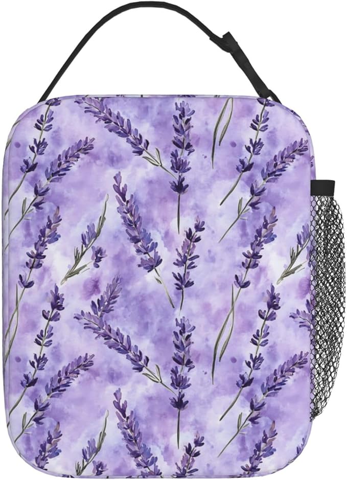Lavender Lunch Box Insulated Lunch Bag for kids Girls Boys,Reusable Lunch Box Containers for Women Men,Durable Cooler Tote Bag Lunchbox for Office/School/Picnic
