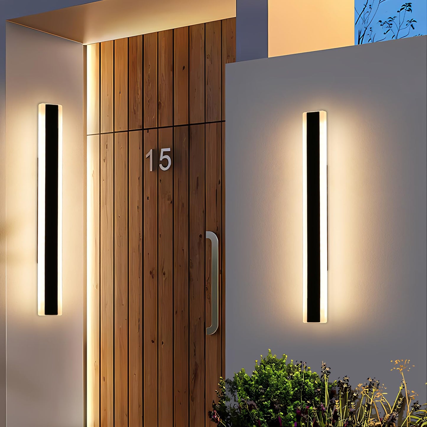 Mikeru 2Pack 31.4Inch Outdoor Wall Light Fixtures  3000K Modern Outdoor Lights Exterior For House Ip65 Waterproof Rust Long Led Wall Light  Hardwire Wall Mount Exterior Lighting