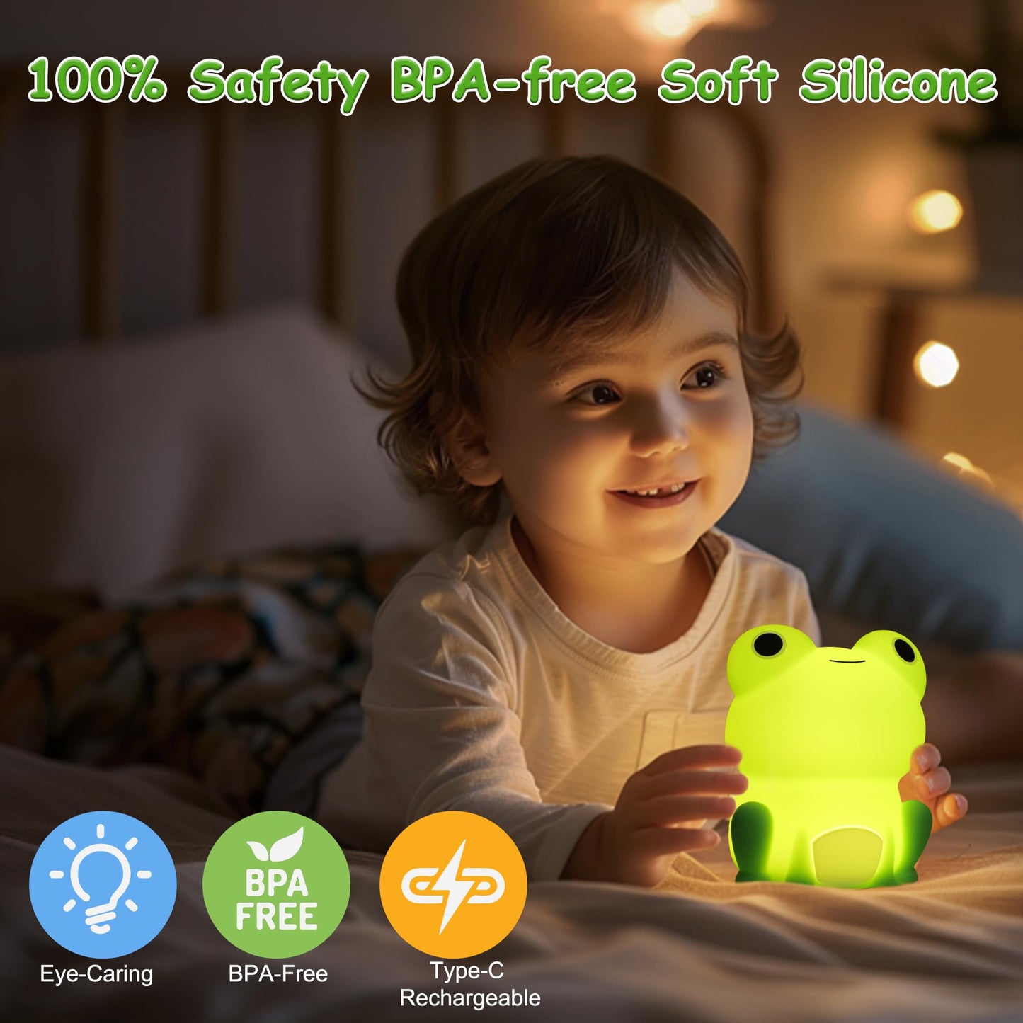 Lampeez Frog Night Light  Cute Frog Gifts  Soft Silicone Lamp Nursery Nightlight Led Night Light  Bedroom Decor As Xmas Birthday Gifts For Boys Girls