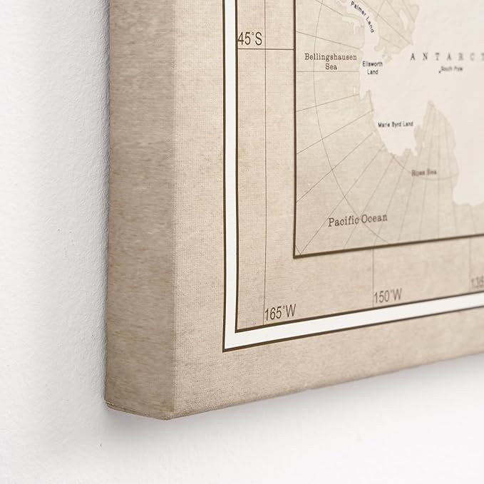 Canvas World Map with Cork Pin Board - English Lettering - Decorative Wall Decoration for All Rooms - Canvas Pictures with World Map Motif (150x100 cm, Pattern 2)