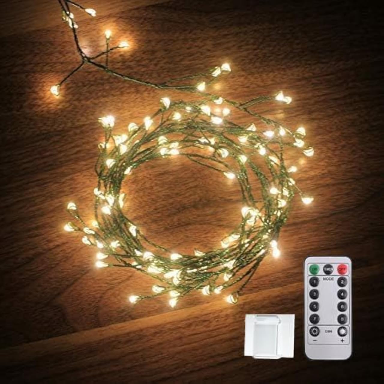 Dailyart 6Ft 120 Led Green Copper Wire Fairy Lights - Waterproof Battery Operated String Lights For Garden, Wedding, Party, Xmas