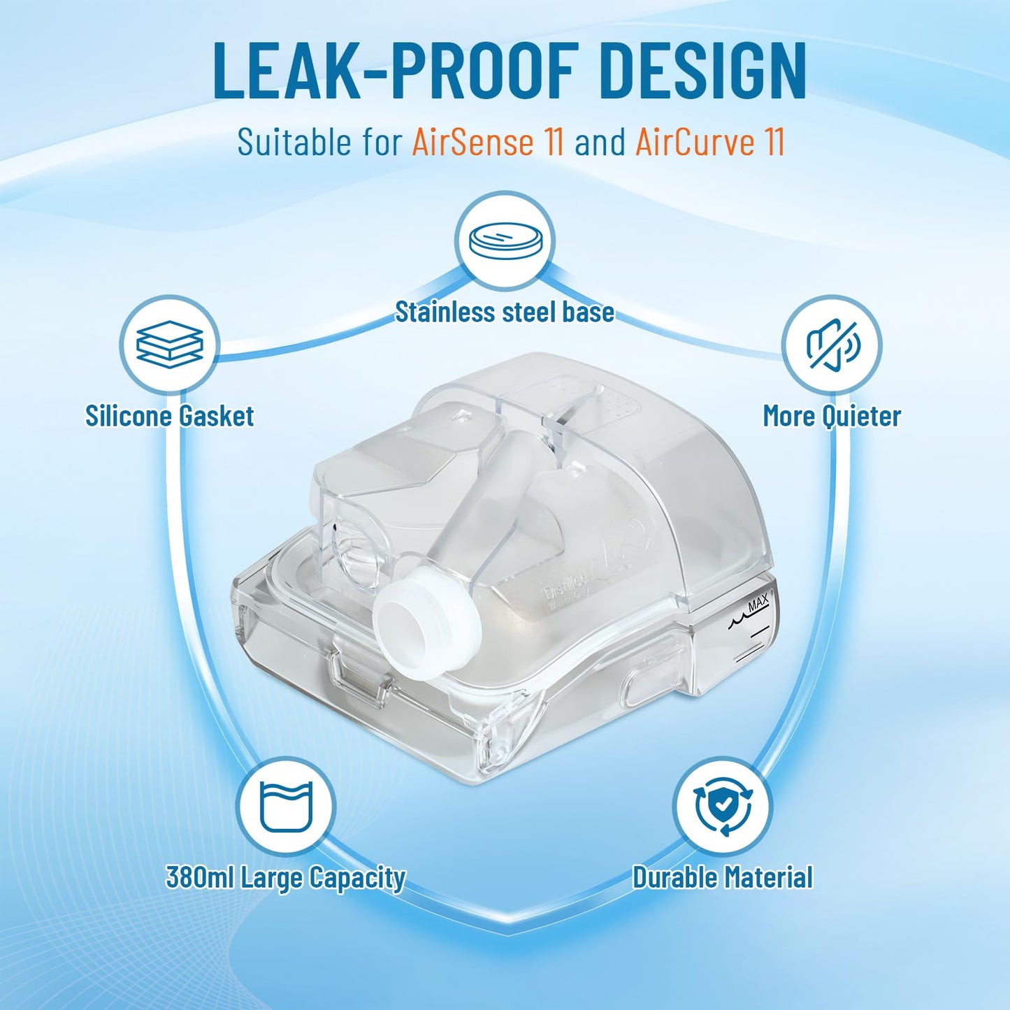YONCOZY Water Chamber for AirSense 11 & AirCurve 11, Replacement Water Tank with 24 Packs AirSense 11 Filters, Reliable Seal & Easy Install S11 CPAP Supplies