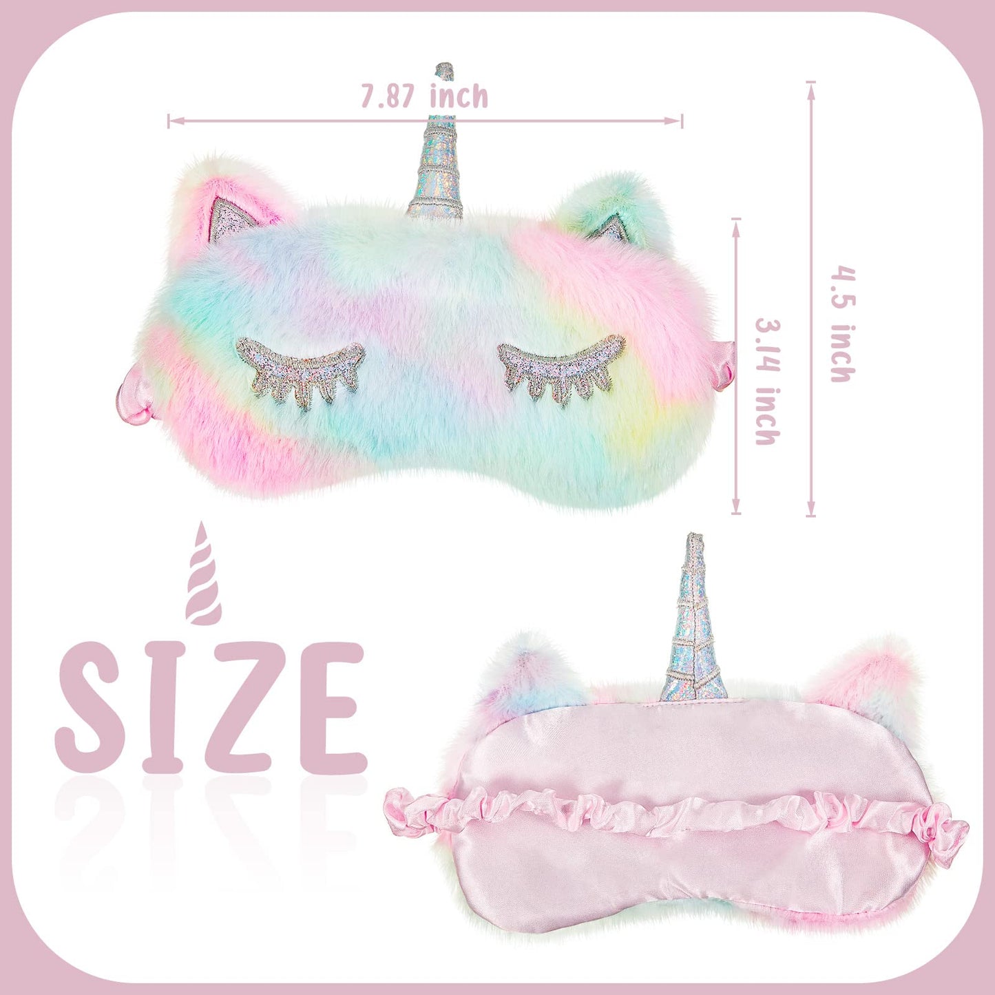 3 Pieces Sleep Mask for Kids, Girls Plush Sleeping Eye Cover Soft Eye Blindfold Cover Animal Shade for Kids(Mixed Colors, Pink, White,Cute Style)