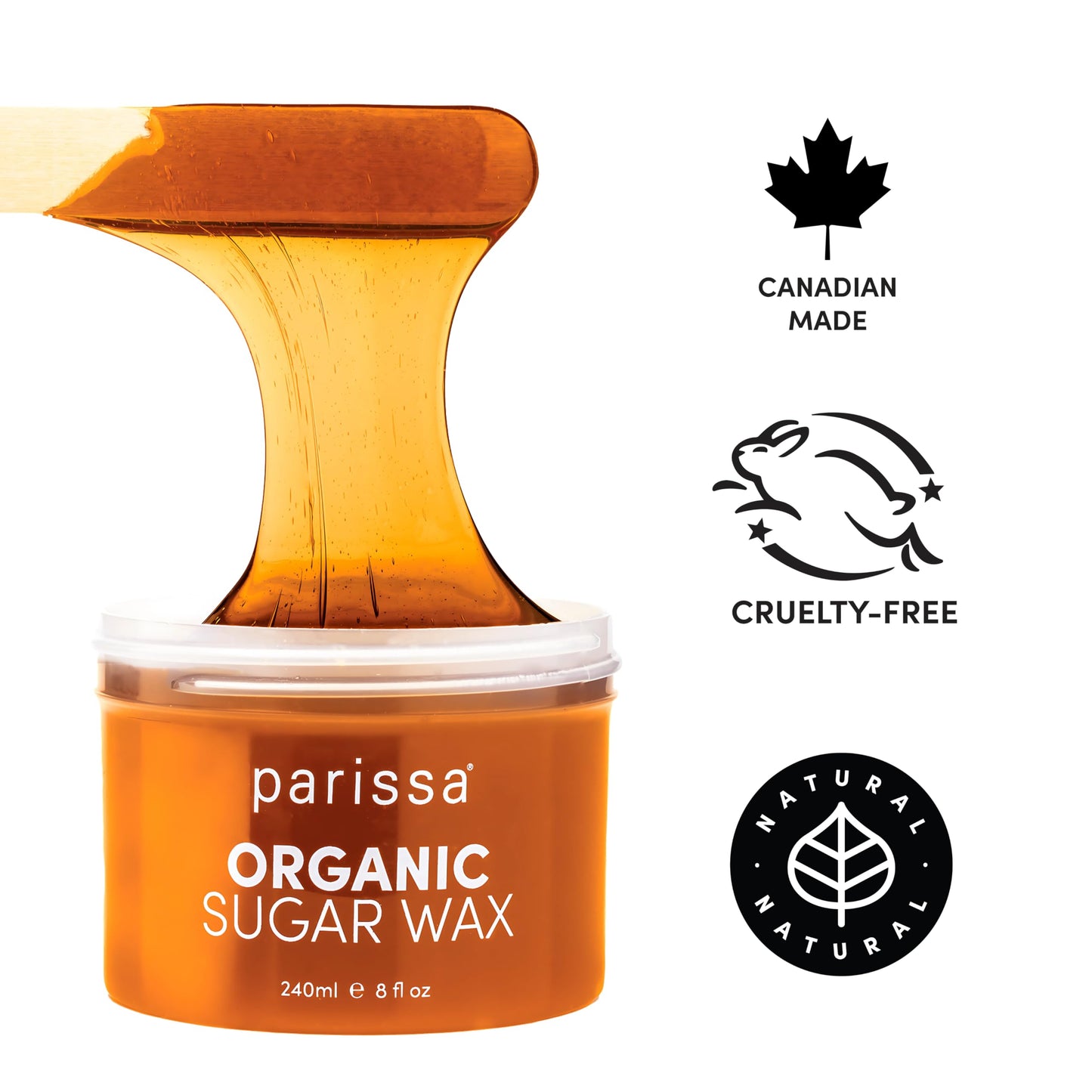 Parissa Organic Sugar Wax Kit for Legs & Body | USDA Certified, Vegan, Hypoallergenic, Microwavable & Water-Washable | Gentle &