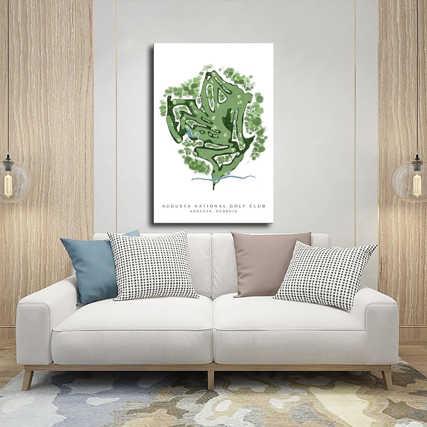 9W Golf Course Poster Green Scenery Decoration Wall Art for Office Living Room Frame-style 24x36inch(60x90cm)