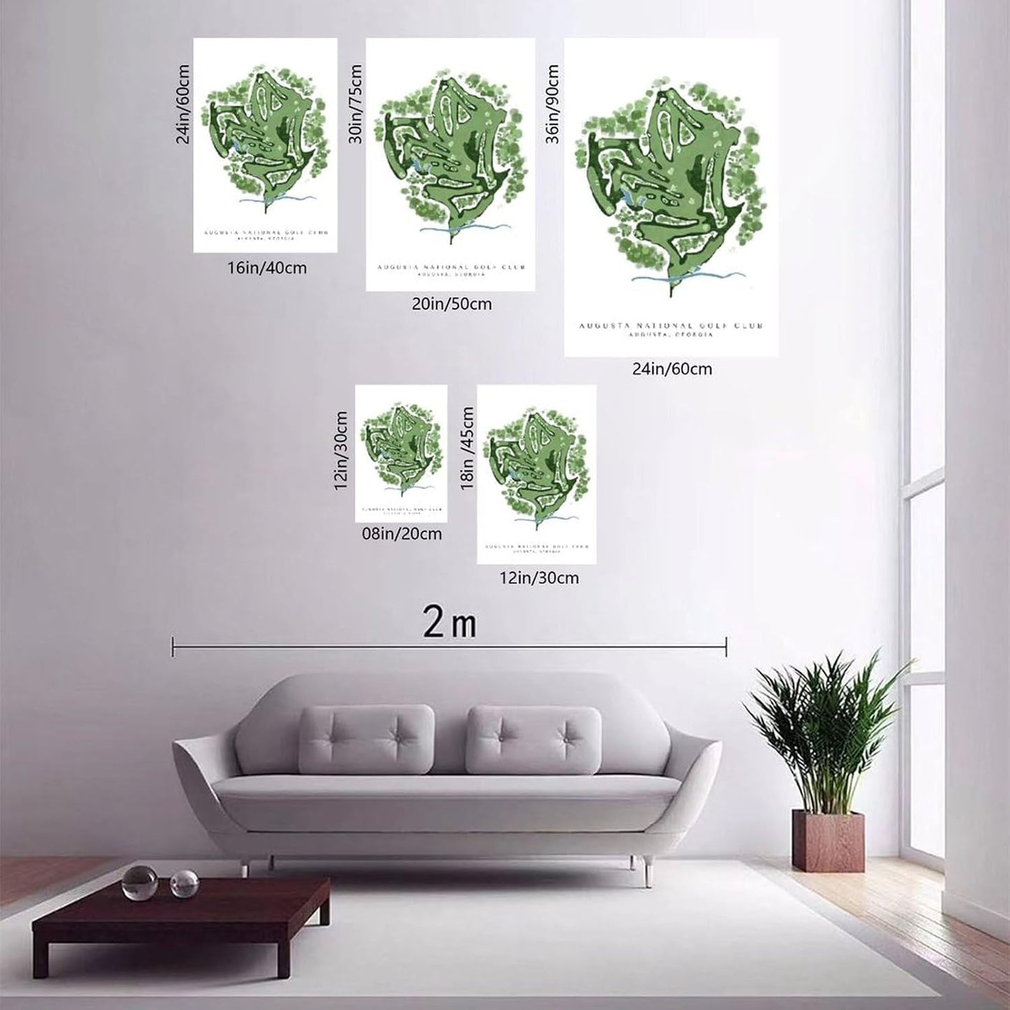 9W Golf Course Poster Green Scenery Decoration Wall Art for Office Living Room Unframe-style 16x24inch(40x60cm)