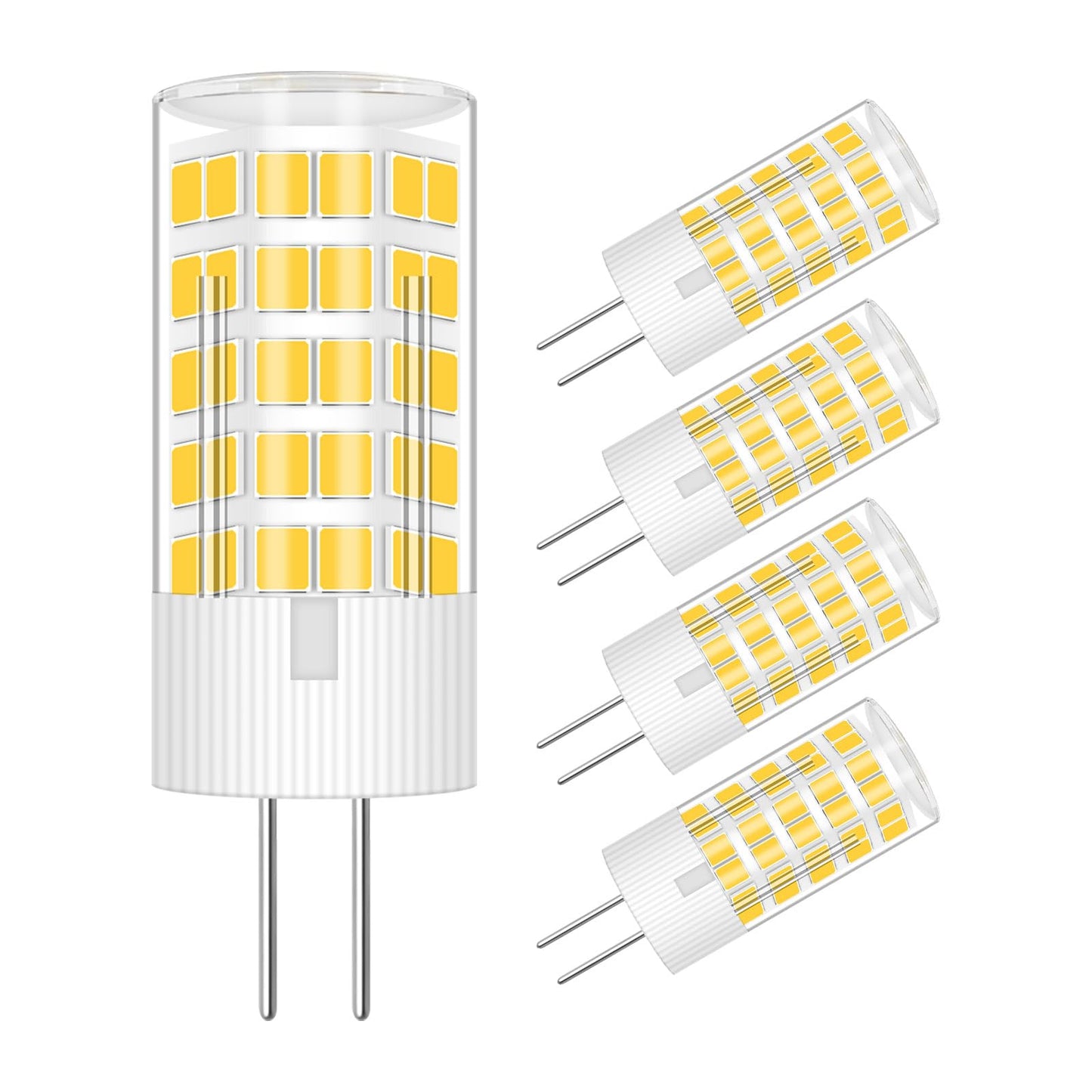 Trijzhou 5 Pack G4 12V Led Light Bulbs  4W (40W 30W Halogen Equivalent) Warm White 3000K Ac Dc 400 Lm  G4 Jc T3 Bi-Pin Base Bulb For Home And Landscape Lighting