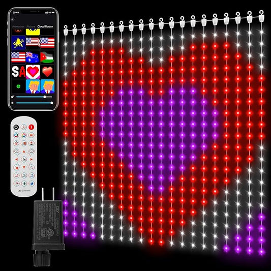 CoziTech Smart Curtain Lights 400 LED, Color Changing LED Curtains Light 6.6 * 6.6 FT, DIY Fairy String Light Curtain for ...