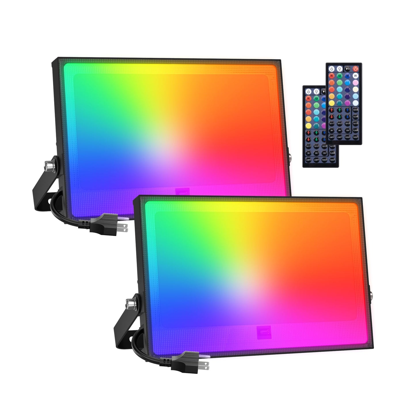 Onforu Rgbw Led Flood Lights, 50W Dimmable, 500W Equivalent, Waterproof, Large, Model D50Rgbw, Remote Control, Warm White