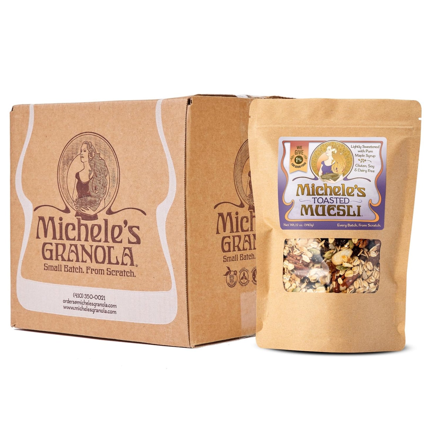 Micheles Granola Toasted Muesli, No Refined Sugar, Gluten Free & Non-GMO, 12 Ounce, Pack of 6
