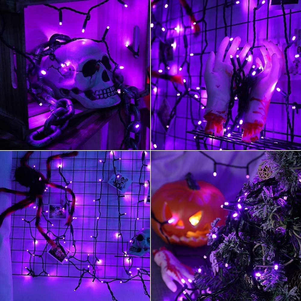 Brizled 33ft 100 LED Purple Halloween String Lights, UL Certified, Copper Wire, Model I3-100-4