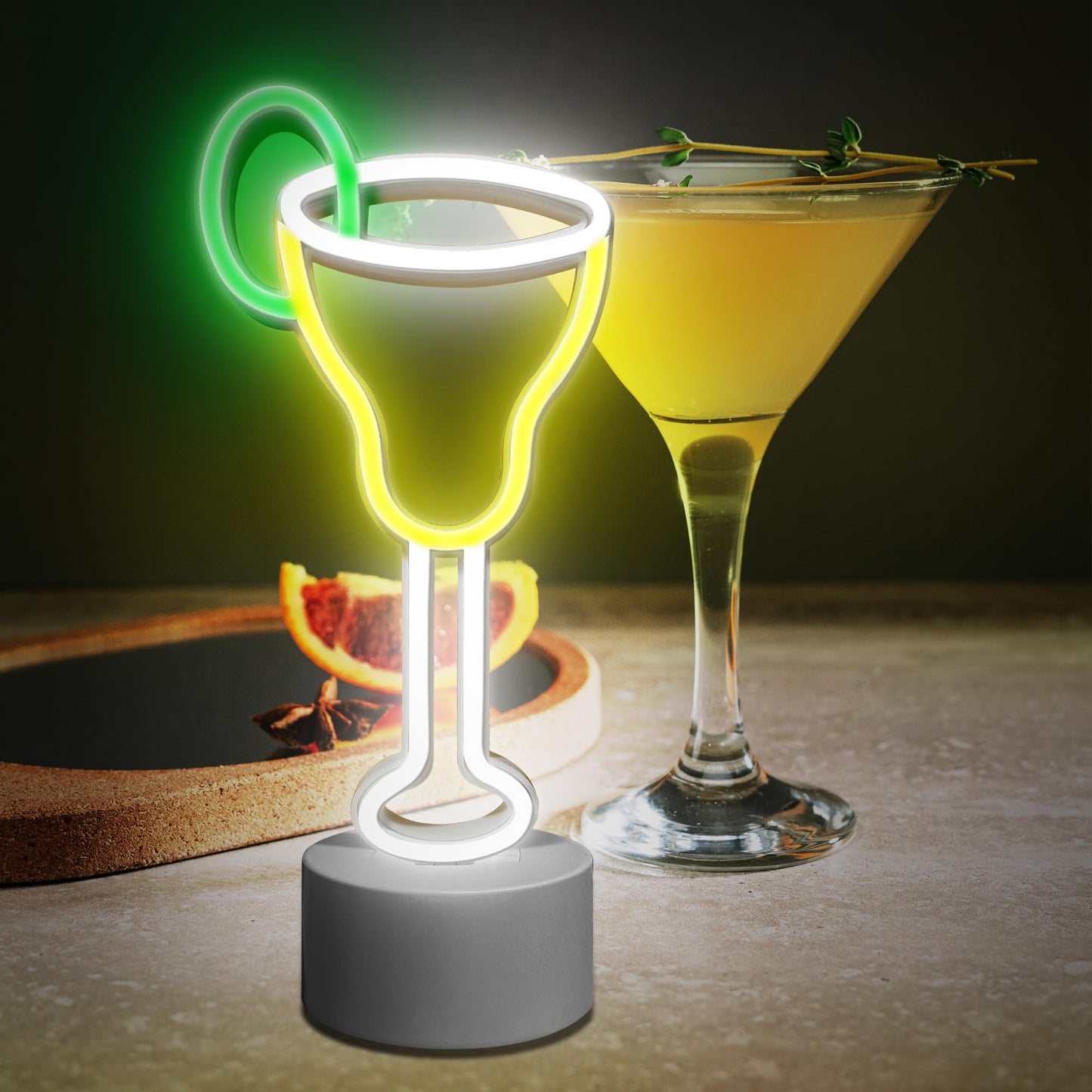 Lumoonosity Cocktail Neon Sign - USB/Battery Powered LED Bar Light - 5.31x12.2 Inch - Acrylic - Model NS-Cocktail - Color: Cocktail