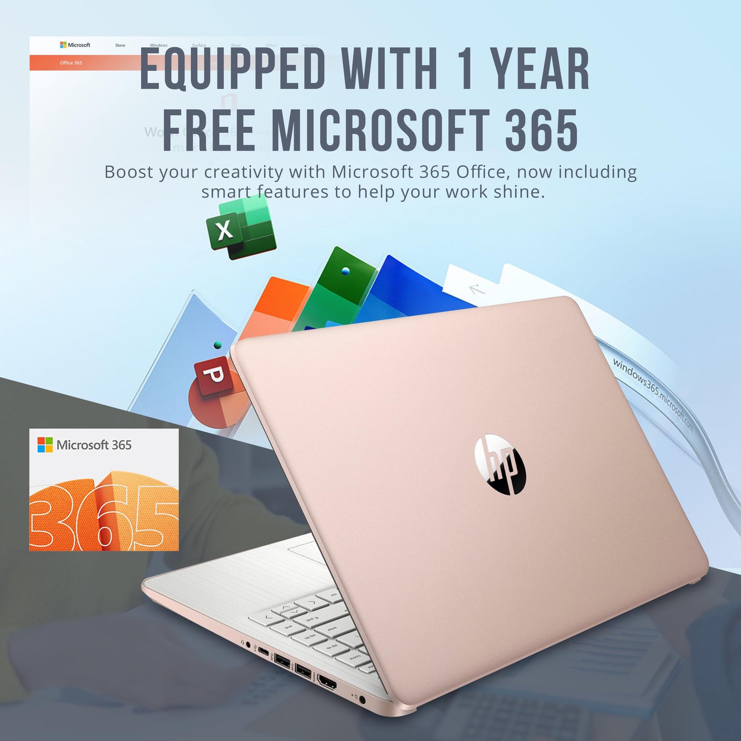 Hp Flagship 14 Hd Laptop With 1 Year Office 365 | 16Gb Ram | 1.22Tb Storage(64Gb Emmc & 160Gb Docking Station Set & 1Tb Cloud St