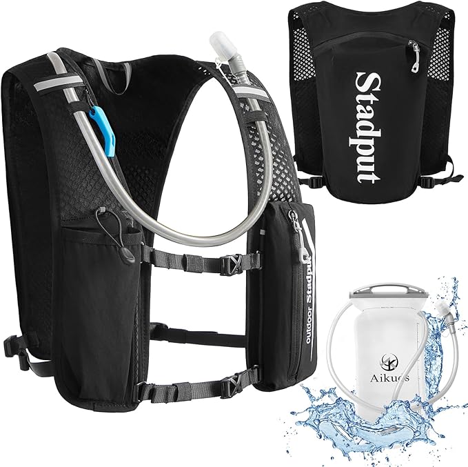 Reflective Hydration Running Vest Backpack | Lightweight 1.6L Water Bladder Bag for Trail Running, Cycling & Marathon | Pe...