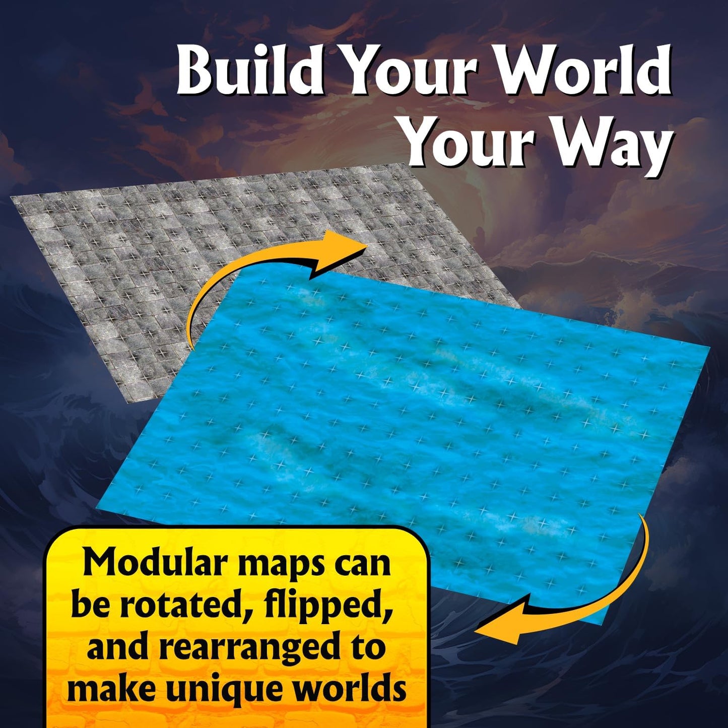 Arcknight The Textures Pack Roleplaying Battlemaps; 16 Modular RPG Maps in 8 Double-Sided Pages, 1" Square Grid, Modular & Versatile Design for Tabletop Gaming - for Dungeons & Dragons, Pathfinder