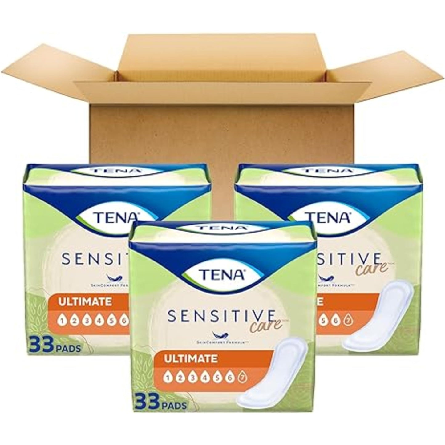 TENA Sensitive Care Incontinence Pads for Women, Bladder Control & Postpartum, Ultimate Absorbency, One Size Fits Most, 99 Count