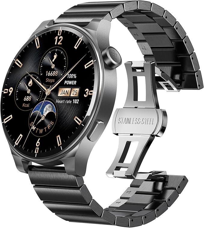 TOZO AMOLED S5 Smart Watch (Answer/Make Calls), 1.43" HD Screen for Men Women 100+ Sport Modes Fitness Watchs with Sleep M...