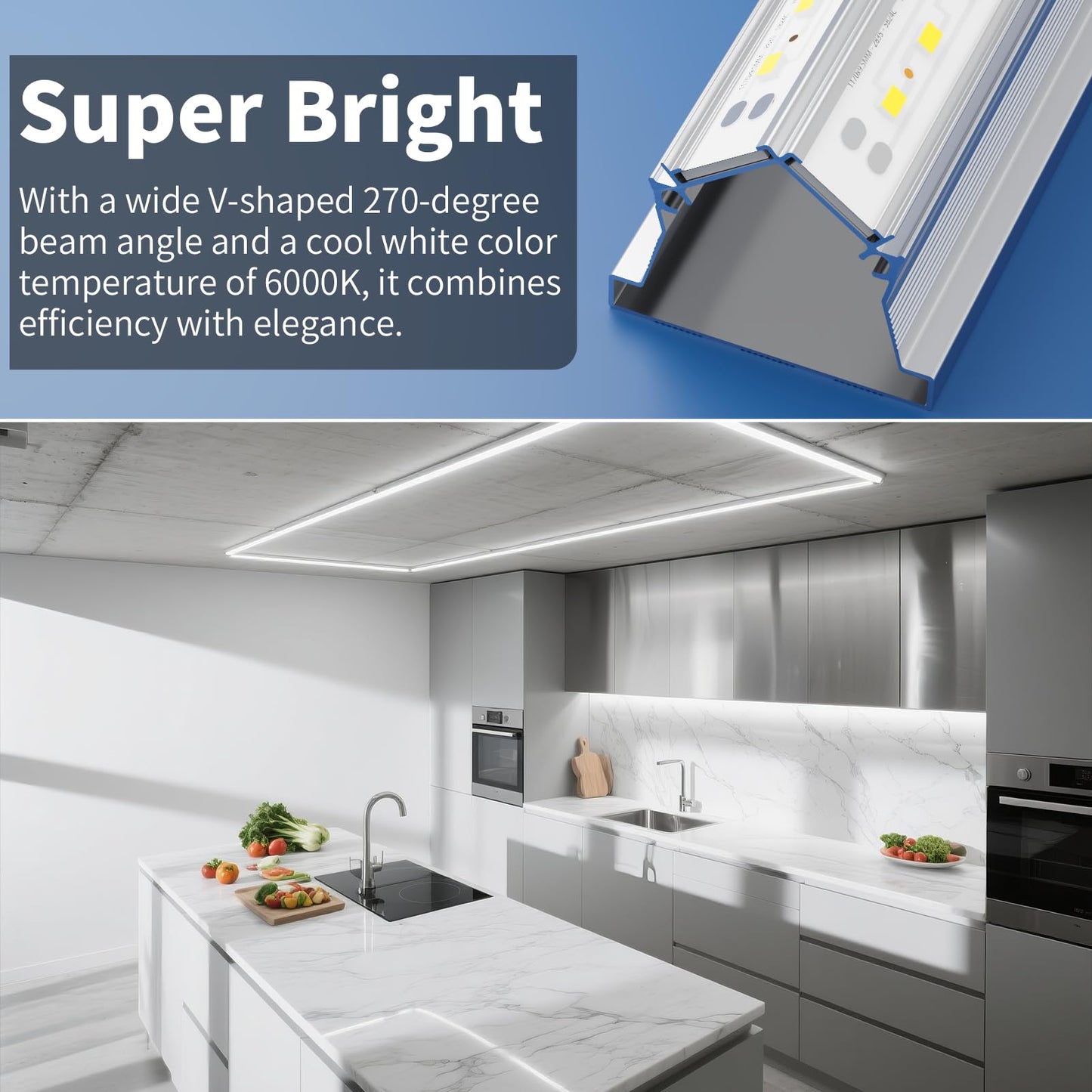 Suslum 2-Pack T8 Led Shop Light 4Ft  42W 6300 Lumen 6000K Cool White  4 Years Warranty  Linkable And Plug And Play Lights For Garage Ceiling Workshop Commercial Lighting