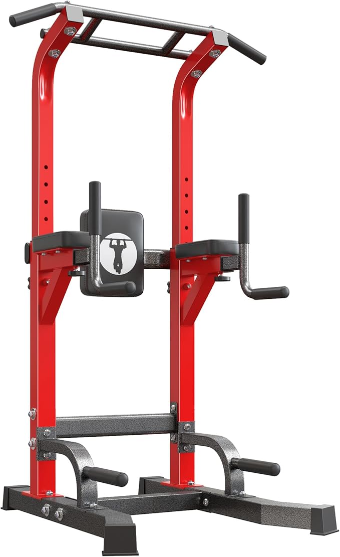 sogesfurniture Power Tower Dip Stands Assistive Trainer for Home Gym - 10-Level Height Adjustable Multi-functional Pull Up...