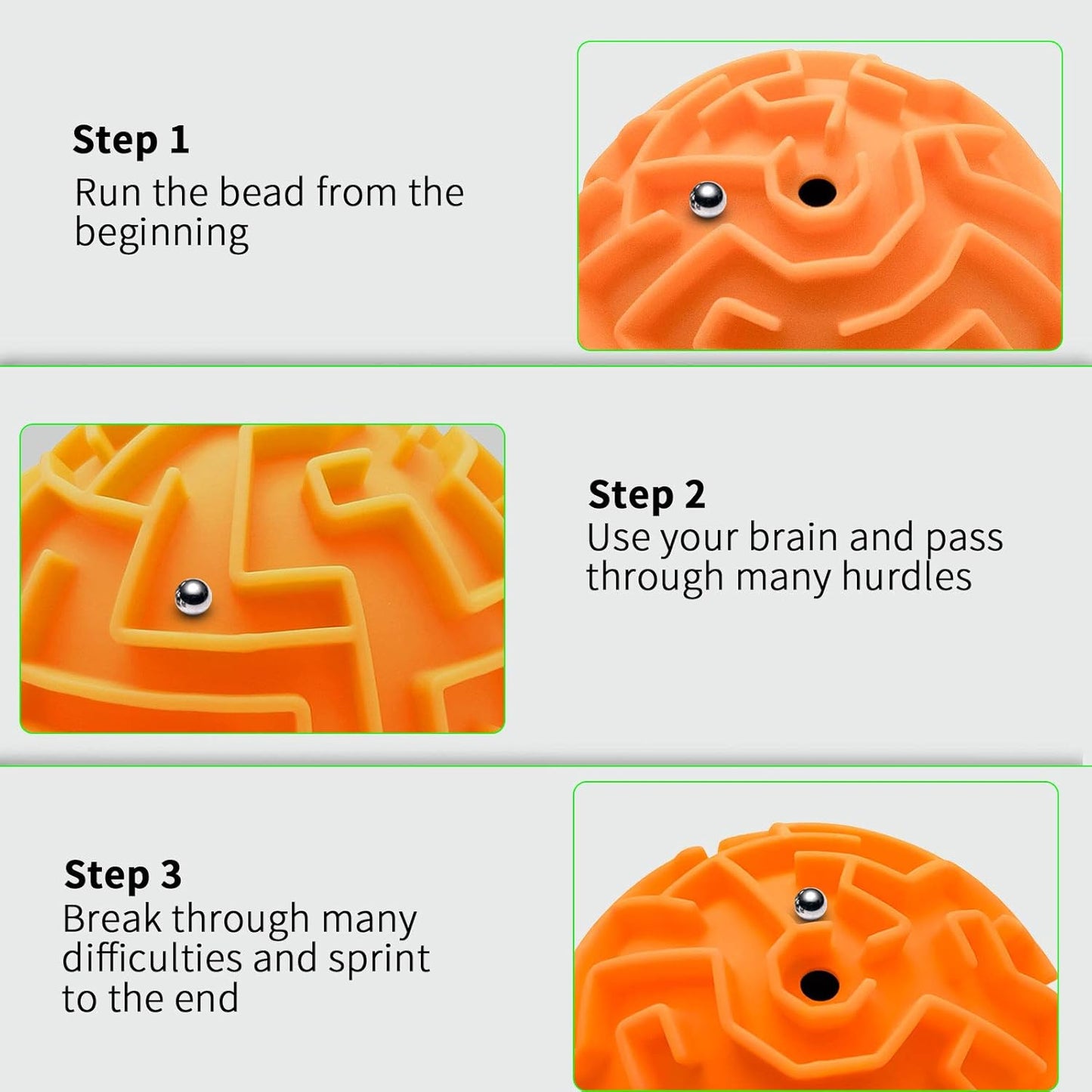 YongnKids Amaze 3D Memory Sequential Maze Ball Puzzle Toy Gifts for Kids Adults - Challenges Game Lover Tiny Balls Brain Teasers Game (Orange)