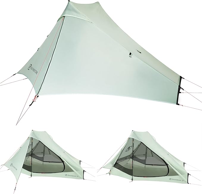 Featherstone Backbone Ultralight Tent for Backpacking, Camping, Thru Hiking - Trekking Pole Backpacking Tent - Waterproof,...