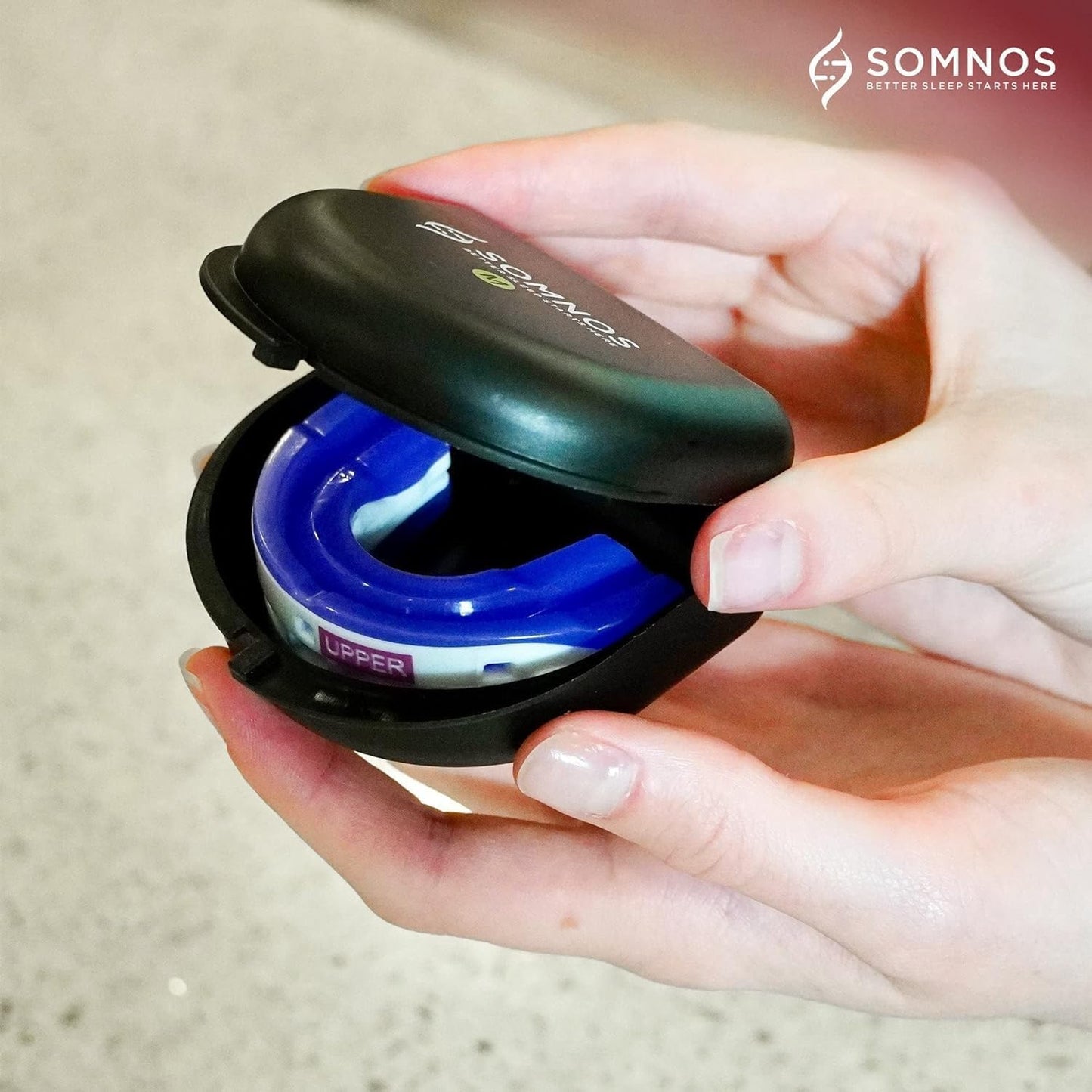 Somnos Anti Snore Mouthguard - Adjustable Sleep Mouth Guard for Snoring - Lightweight, Comfortable, and Effective for Reducing Snoring - Better Sleep Starts Here™ - Large Size …