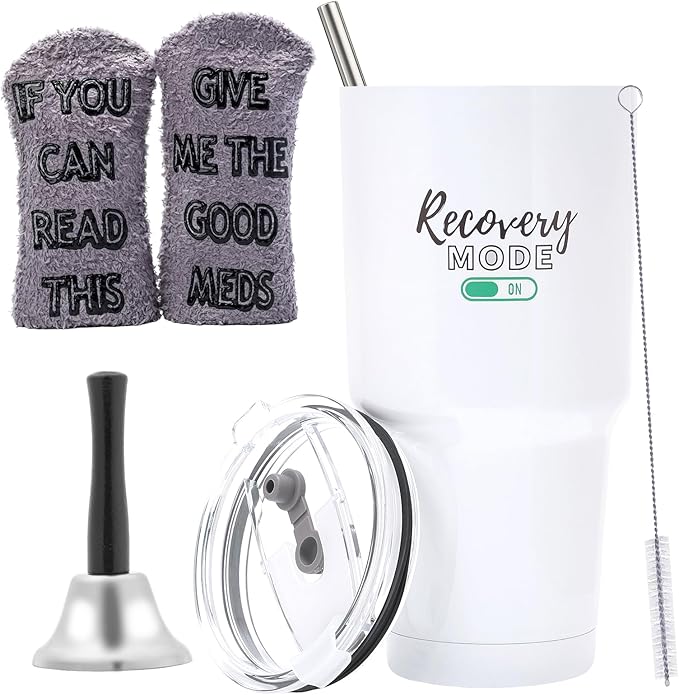 Funny Get Well Soon Gifts for Women, Men, 30oz Hospital Mug “Recovery Mode On”, Surgery Recovery Gifts for Chemo Patients,...