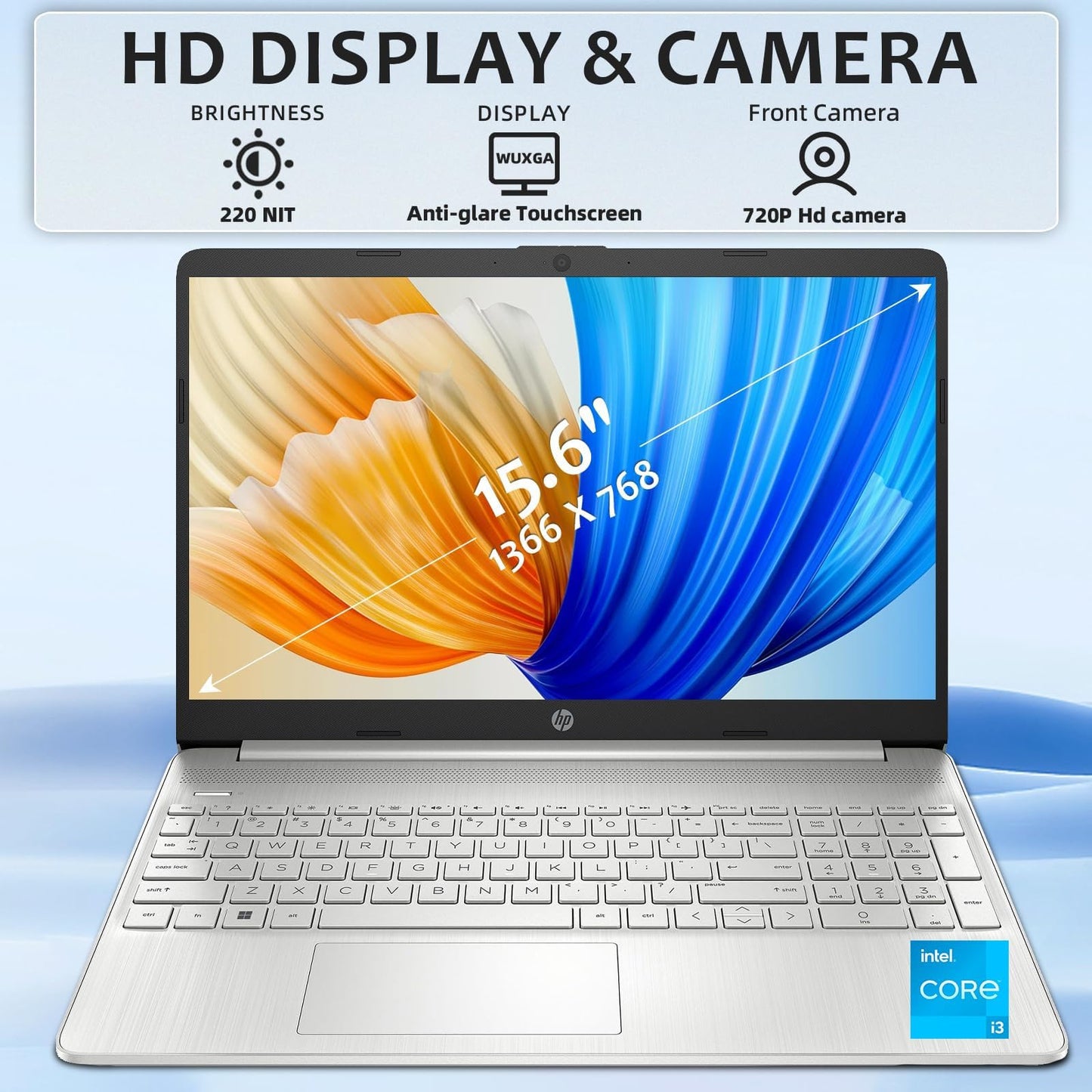 Hp Flagship Touchscreen Laptop Computer - Win 11 Pro  Microsoft Office Lifetime  15.6 Hd Touchscreen  Intel I3 1215U  Wi-Fi 5  A