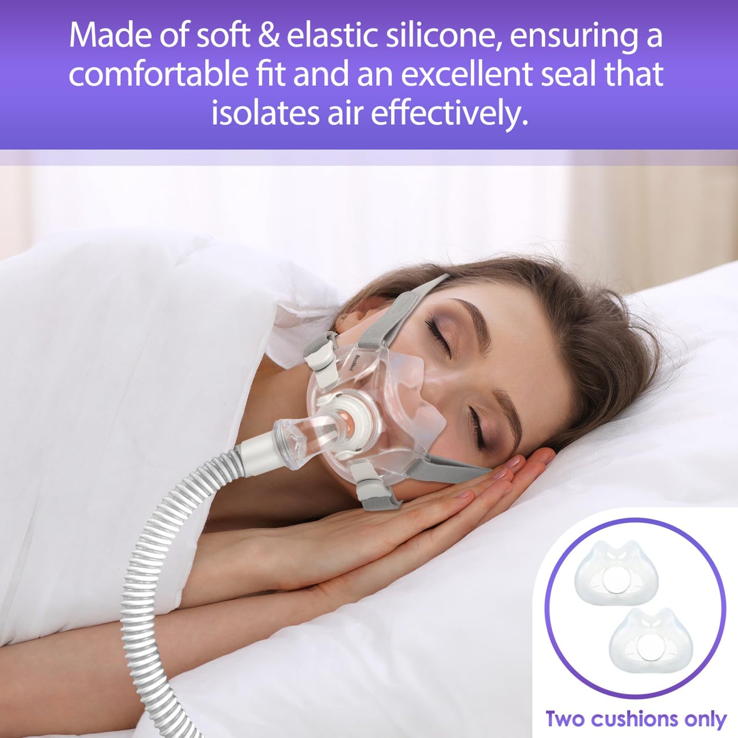 YONCOZY Replacement Cushions for AirFit F30 (Pack of 2) - Replacement Mask Cushions Compatible with Original F30 Frame, Reliable Seal & Perfect Fit(Medium)
