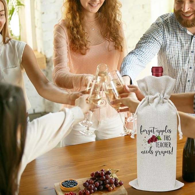 Teacher Wine Bag, Retirement Gifts Birthday Gifts for Women Men Teacher Leader, Appreciation Gift Wine Bag Party Favor Wine Champagne Gift Bag With Drawstring -31