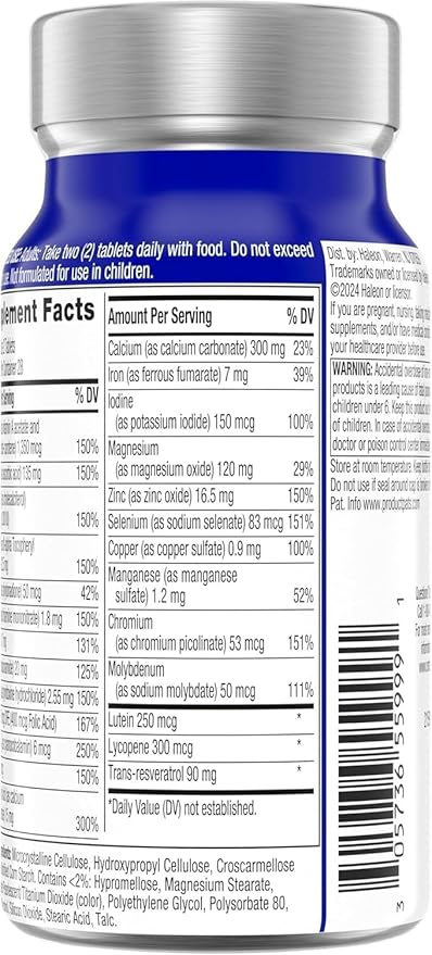 Centrum Age Defy for Men, All-in-1 High Potency Multivitamin + Healthy Aging Supplement, Multivitamin Blend with Resveratrol, and Niacin for NAD+ Level Support, Aluminium Bottle, 56 Tablets