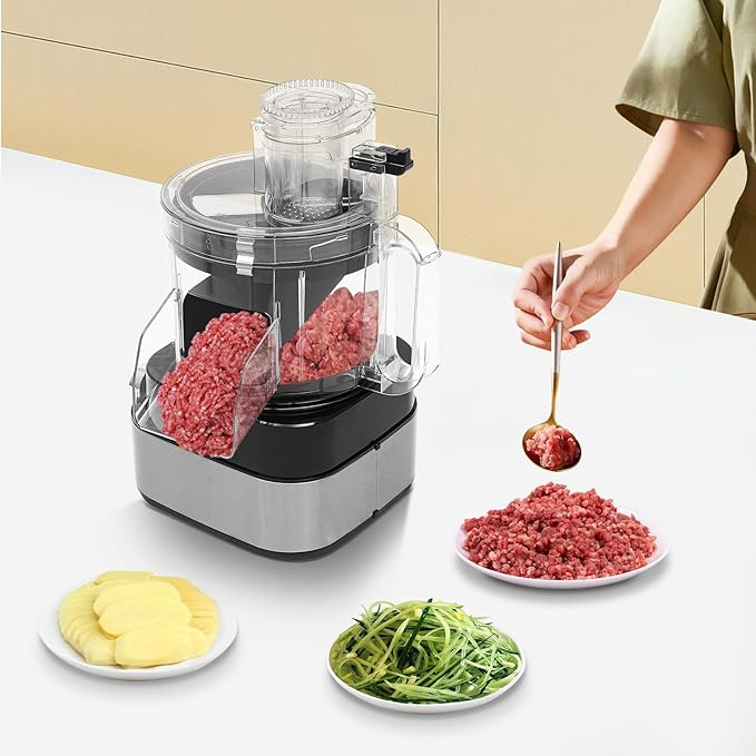 Commercial Food Processor,600W Electric Vegetable Dicer Chopper,Professional Veggie Shredder with 900PRM,Multifunctional Meat Grinder Blender,Food Chopper for Onions,Potatoes,Meat