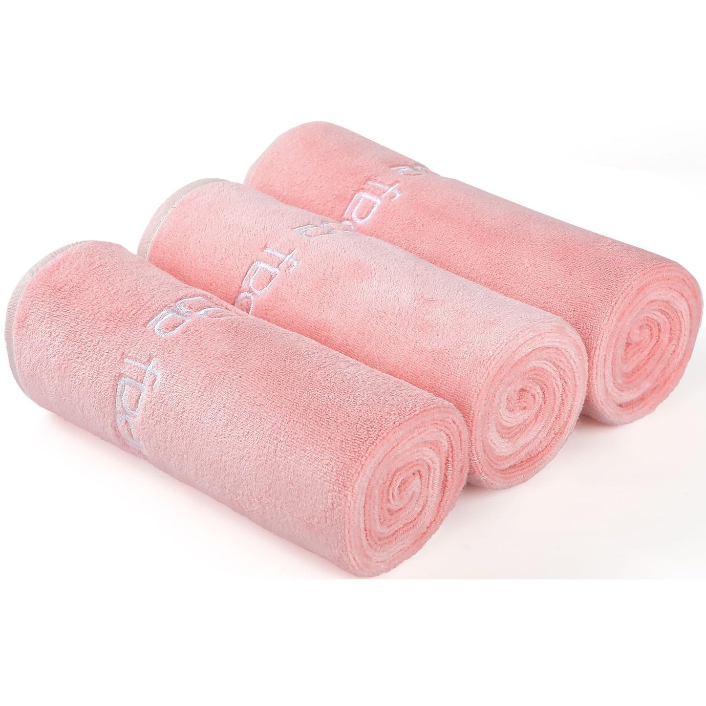 Wuwahold Microfiber Gym Towels Bigger Size Super Soft for Exercise Fitness, Sports, Workout, 380-GSM 15-Inch x 31-Inch Quick-Drying Towels (3 Pack, Pink)