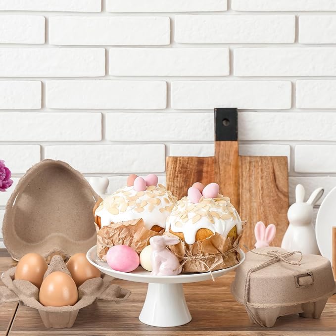 80 Pcs Easter Heart Shaped Eggs Cartons 3 Count Natural Paper Pulp Valentine Egg Cartons with Jute Rope Reusable Cardboard Storage Baskets Holder Tray for Kitchen Holiday Gifts Market Farm