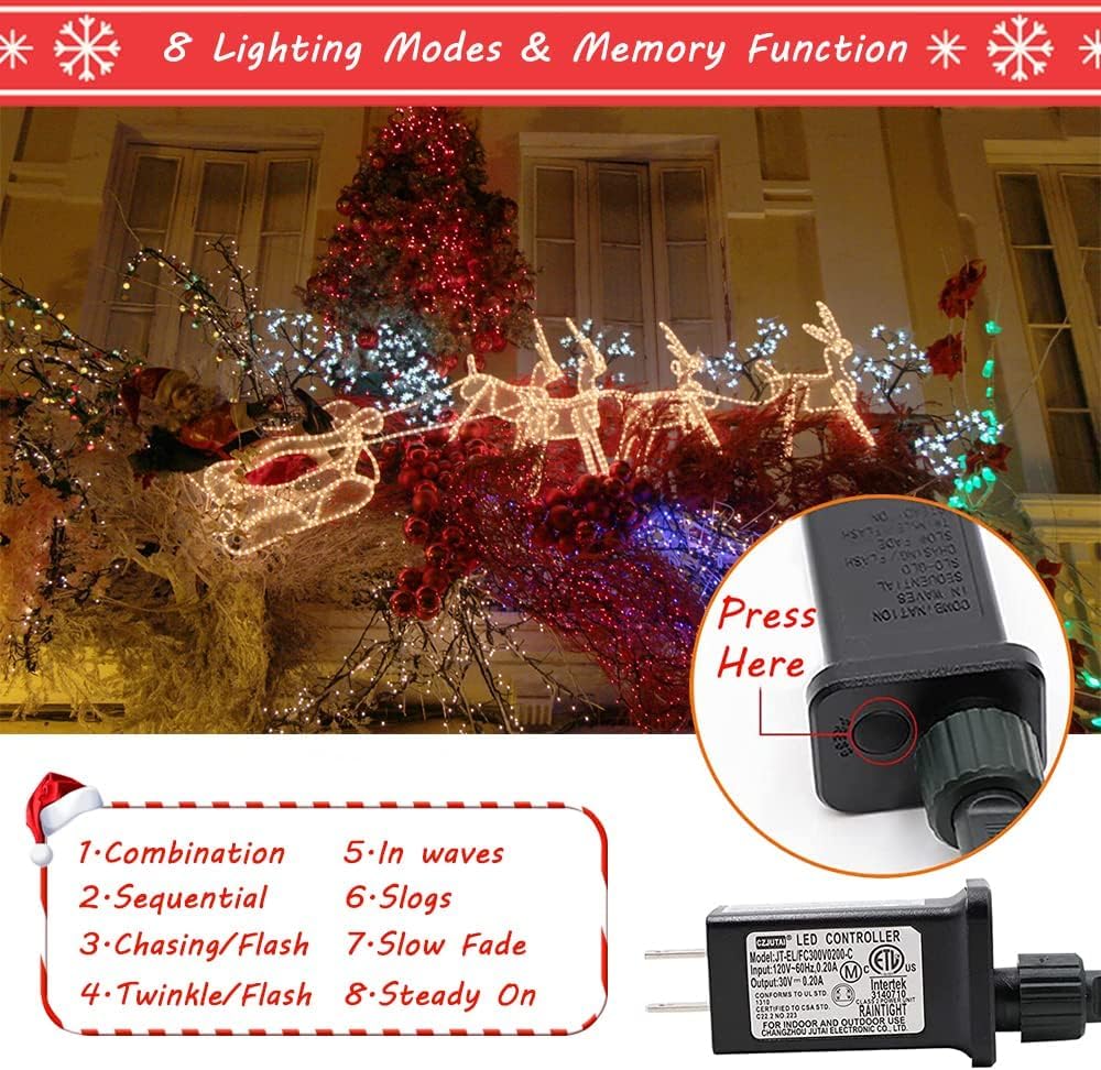 realization Christmas Lights Outdoor, 66FT 200 LED, Multicolor, Waterproof, UL Certified, Model YLS1000WD01