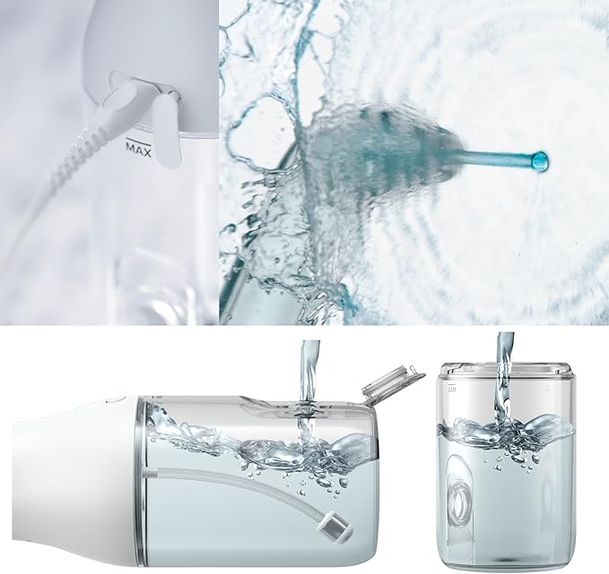 Philips Sonicare Water Flosser Cordless – Rechargeable Power Dental Waterflosser for Teeth, Portable Oral Irrigator with 3 Intensity Settings, 360° Rotating Nozzle – (Mint)