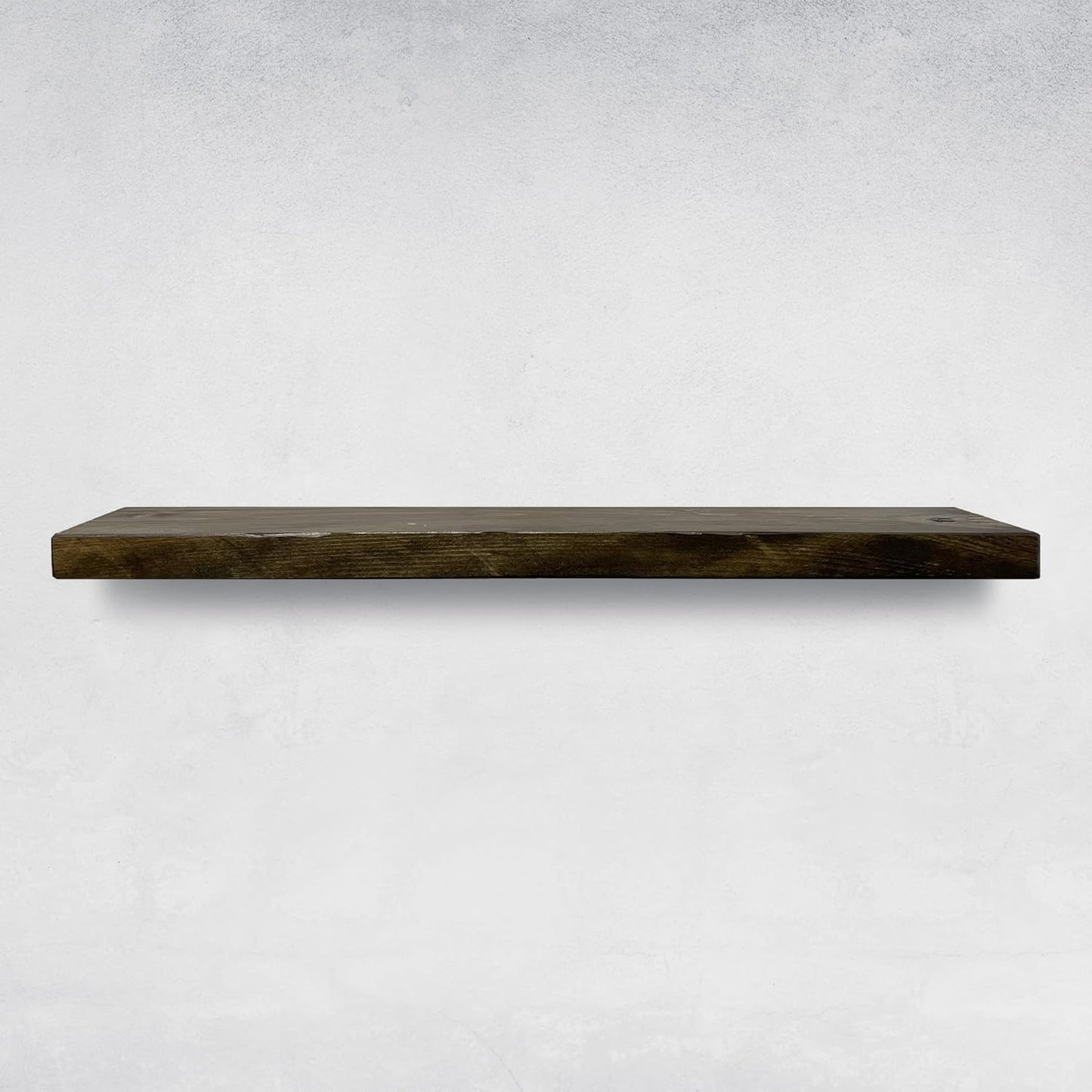 URBANDI, Rustic Floating Shelves, Set of 2, Hidden Bracket, Solid Wood, Heavy Duty, Wall Mounted Shelves, (Dark Brown, 36Wx10D)