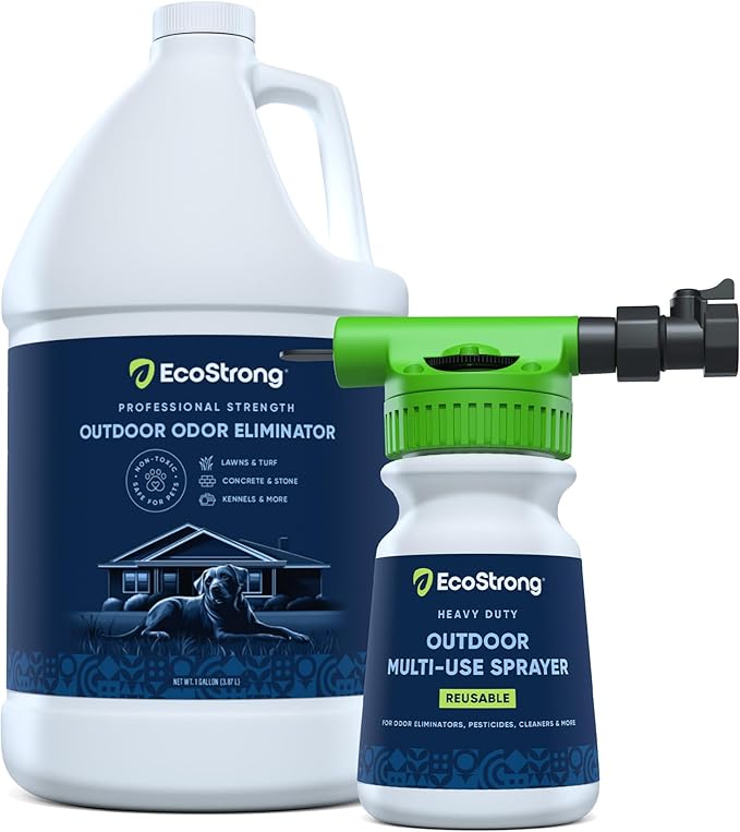 Eco Strong Outdoor Odor Eliminator | Outside Dog Urine Enzyme Cleaner – Powerful Pet, Cat, Animal Scent Deodorizer | Profe...